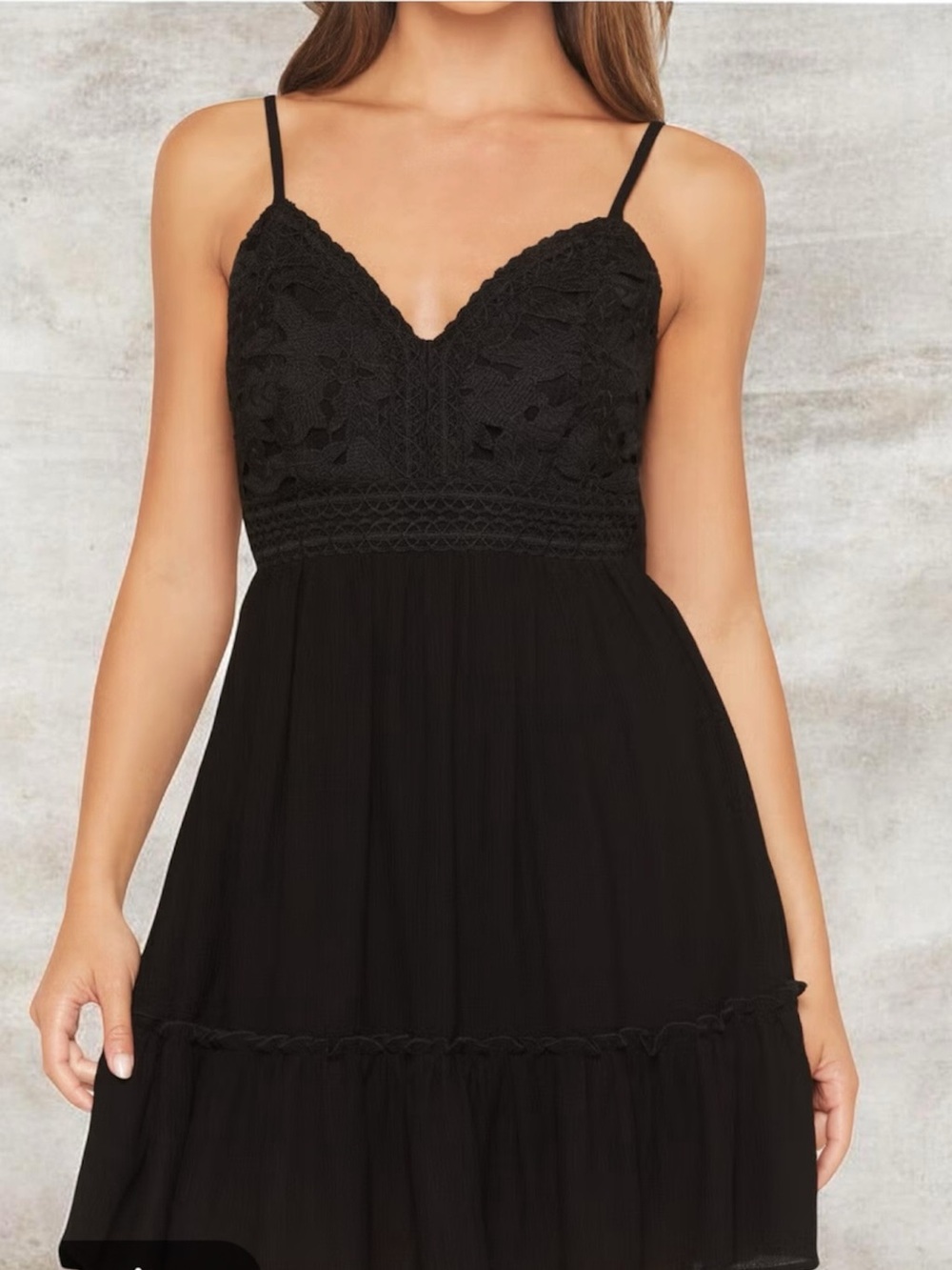 J for Justify Black boho crochet Lace Bust Mini Dress